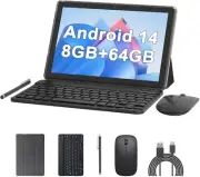 10 inch Tablet 2 in 1 Tablets 10" Android 13 Tablets 8GB+64GB with Keyboard and