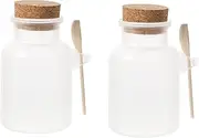 UTHCLO 2pcs Bath Salt Refillable Bottles Travel Size Toiletry Bottles Leakproof Odorless for Cosmetics Bath Salts Storage