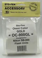 BRAND NEW Sto-Fen Omni Color Gold OC-900GL for Nikon SB-900 Flash Units