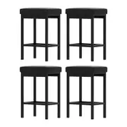 A Set of 4 Artiss Metal Bar Stools PU Seat Dining Counter Chairs