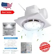 8-Inch Bathroom Exhaust Fan with LED Light - Energy Saving & Humidity Control
