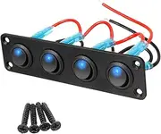 Okiyakusama Rocker Switch Panel Rocker Toggle Control Button Switch Panel with 4 Screws Multiuse on Off Switch for Vehicle Supplies, D
