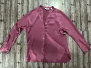 Vince Silk Band Collar Blouse Top color camelia 691 Size XXS NWT $325