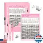 YIDUO Natural Lashes Clusters Kit DIY False Eyelash Extensions Wispy Individu