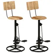 Bar Stools 2 pcs Solid Wood Mango vidaXL