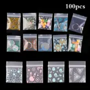 100x Sealed Zipper Bags Self Sealing Plastic Jewelry Packaging Storage Bag 140AU