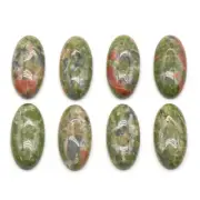 50pcs Natural Unakite Stone Oval CAB CABOCHON 15x30mm Jewelry Making Wholesale