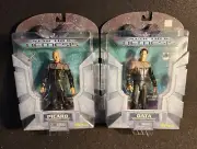 Star Trek Nemesis Picard Data Figures (Art Asylum 2002) NIB