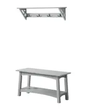 Alaterre Coventry 36in Coat Hook With Bench Hall Tree Set