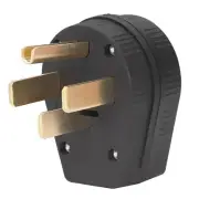NEMA 14 50P 50A RV Generator Plug with Brass Contacts and PA66 Plastic Shell