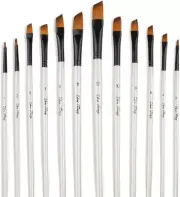 Artist Paint Brushes Set, 12Pcs Professional Angular Paintbrushes for Acrylic Wa