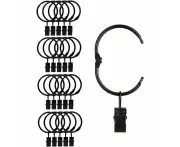 20 Pieces Metal Curtain Clip Rings Openable, Easy Opening and Closing, Inner Diameter 38 mm, for Heavy Curtains and Light Curtains