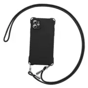 for Case with Crossbody Phone Lanyard, Soft Silicone Case with iPhone 11 Black
