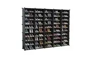 Black DIY Cube Shoe Cabinet Rack Storage Stackable Organiser 5 Column 10 Row