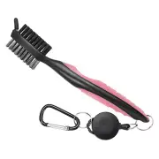 Golf Club Brush, 2Ft Extension Cord Golf Club Groove Cleaner, Pink