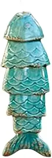 Fish Wind Chime Garden Metal Colored Koi Fish Hanging Bell Crafts Ornament Green Wind Chime
