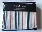 Ralph Lauren Tacoma Cream Flannel Blue Red Stripe Twin Fitted Sheet