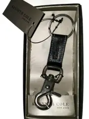 Kenneth Cole New York Leather Key Fob, Black