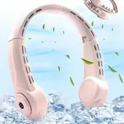 Portable Neck Fan, USB Rechargeable Personal Fan, Pink