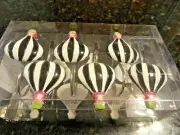 new 12 pc Hot Air BALLOON pink black white I love Paris SHOWER CURTAIN HOOKS