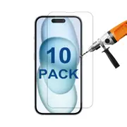 10 Pack Tempered Glass Screen Protector Guard for Apple iPhone 15 PLUS Bulk