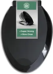 Renovators Supply Manufacturing Plastic Soft Close Toilet Pack of 1, Black