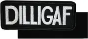 4" DILLIGAF Embroidered Hook and Loop Patch, Funny Meme Patch, Tactical Backpack DIY