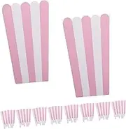 KOCKSHION Popcorn Pot 24pcs Striped Paper Popcorn Boxes Snack Bowl with Wavy Edges Movie Night Supplies Party Decorations Easy to Set up
