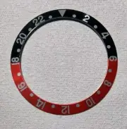 37.5mm Black Red Metal Bezel insert For Rolex Sub 16610 16800 Seiko Mod Coke