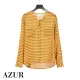 【AZUR】AZUR民族風格襯衫式上衣-黃底印花