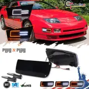 2X Smoke Switchback LED DRL Turn Signal Lights Pair For 90-96 Nissan 300ZX Z Z32 (for: Nissan)
