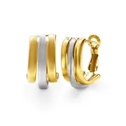 9kt Yellow Gold Silver Infused Two Tone Caged Stud Earrings