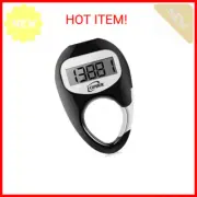 iGANK Simple Walking Pedometer 3D Step Counter for Men Women Kids (Black)