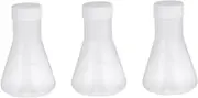 ULTECHNOVO 3sets Plastic Erlenmeyer Flask Erlenmeyer Flasks Paper Cups with Lids Science Beakers Conical Bottle Graduated Flask Hip Flask Chemistry of Tea Bottle Laboratory Clear Pp 5pcs*3