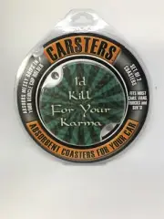 Thirstystone Carsters 2 Pack Absorbent Car Coasters-I’d Kill For Your Karma