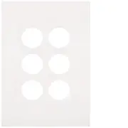 Hager WBQSP6-MW Finesse Series Grid Plate & Cover, Switch Plate, 6 Gang, Less Mech, Flush, Vertical/Horizontal, Matt White