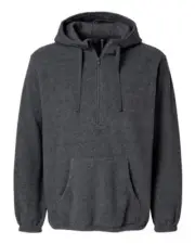 Burnside Polar Fleece Quarter-Zip Scuba Hooded Pullover