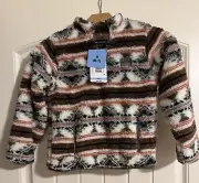 Hurley Boys Quarter Zip Sherpa Pullover Size Small 6/7 New With Tags