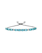 Le Vian Blueberry Zircon 14K 5.66 ct. tw. Diamond & Blue Zircon Bolo Bracelet