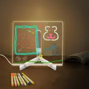 Acrylic Dry Erase Board LED Note Board with 7 Colorful Pens Lighted
