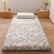 Japanese Floor Mattresses - Single and Double, Comfortable and Breathable, Roll Up and Fold, Portable Sleeping Pad for Floor, Guest Bed and Sofa.(6,90x200cm)