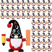 Halloscume 50 Pcs Back to School Mini Gnomes Figurines to Hide Small Elf Gnomes Tiny Classroom Decorations Ornaments for School Students Teacher Gift(School)