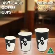 Coffee Cups Disposable Paper 8oz 12oz 16oz Double Wall Drink Tea Water Takeaway