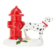 HOLIDAY TIME CHRISTMAS VILLAGE HOUSE - DALMATION DOG LIFTING LEG ON FIRE HYDRANT