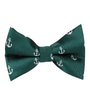 Dark Green Anchor Self Bow Tie