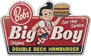 Bob's Big Boy Embossed Metal Sign - Large Bob's Big Boy Wall Art for Kitchen or Man Cave