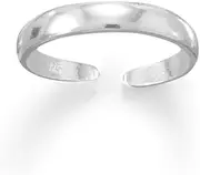[JewelryWeb] 925 Sterling Silver Thin 3mm Band Polished toe ring Adjustable 3 Mm Wide-toe ring for Women and Men