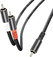 tunghey RCA Y Cable, RCA/Phono Y Splitter, RCA 1 Male to 2 Male Y Adapter, Male/Male Subwoofer Cable Gold Plated for subs/amps/Hi-Fis/Home Theater/receivers (3M)