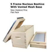 5 Frame Nuc Beehive Mesh Base Nucleus Bee Hive Beekeeping Wood Wooden Timber