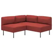 LILLEHEM modular corner sofa, 2-seat, Gunnared/brown-red metal